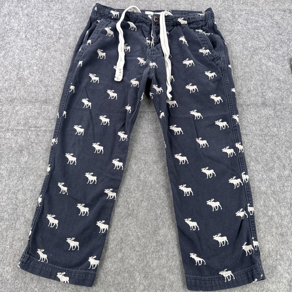 Abercrombie & Fitch Other - Abercrombie & Fitch Moose Pants Mens Medium Navy Print Lounge Sleep Cotton
